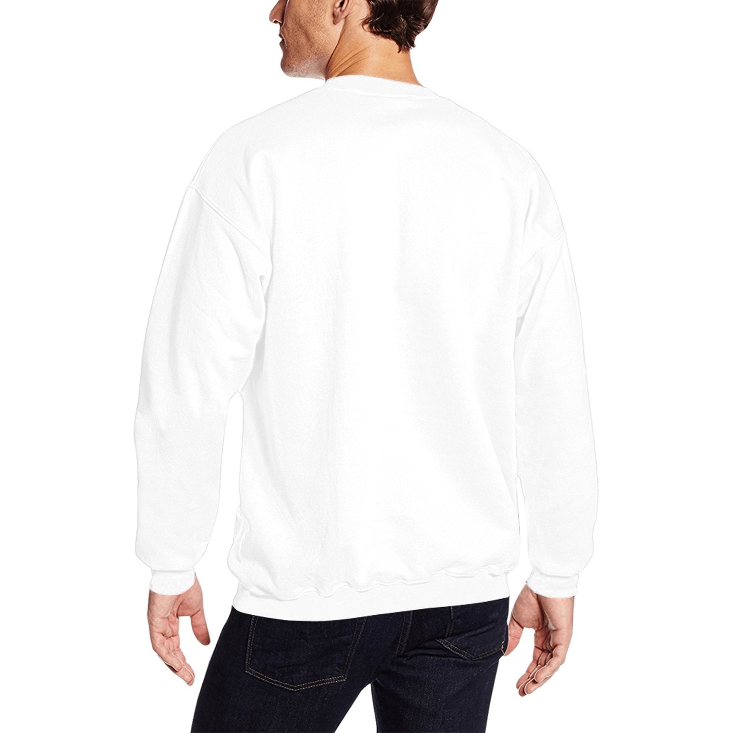 unisex white sweater ByteBot Orange All Over Print Crewneck Sweatshirt for Men (Model H18)