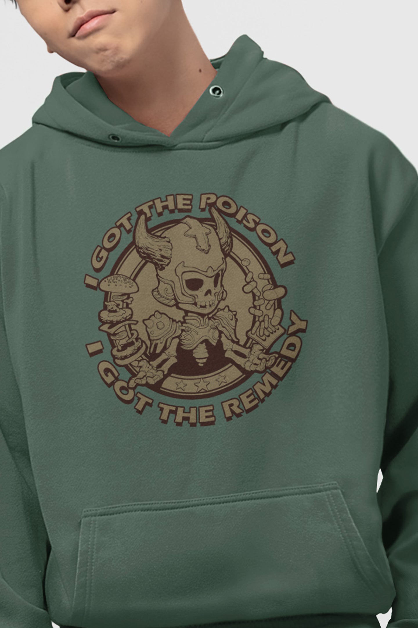 Youth Hoodie I got the Poison Beige Logo (Model H13)