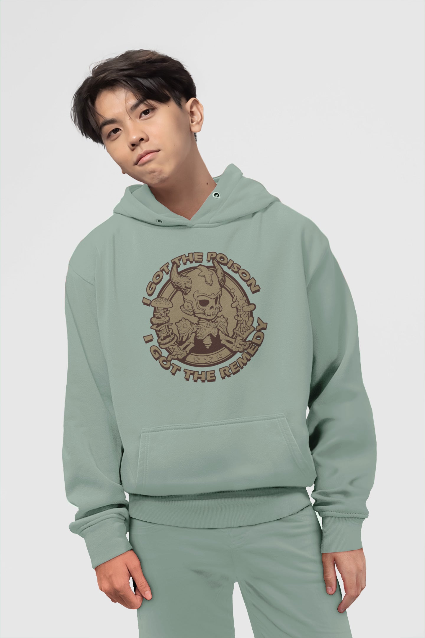 Youth Hoodie I got the Poison Beige Logo (Model H13)