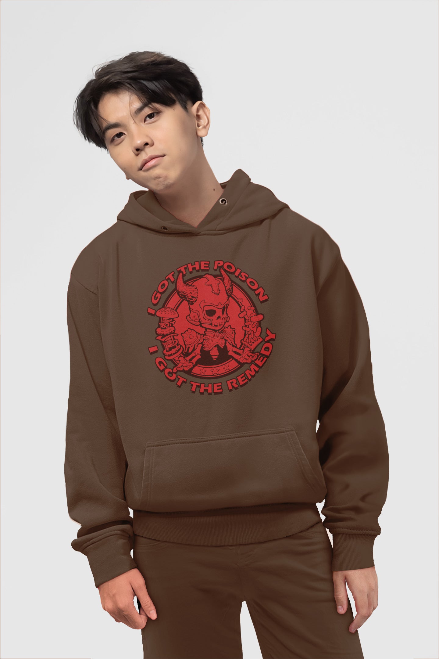 Youth Hoodie I Got The Poison red Logo (Model H13)
