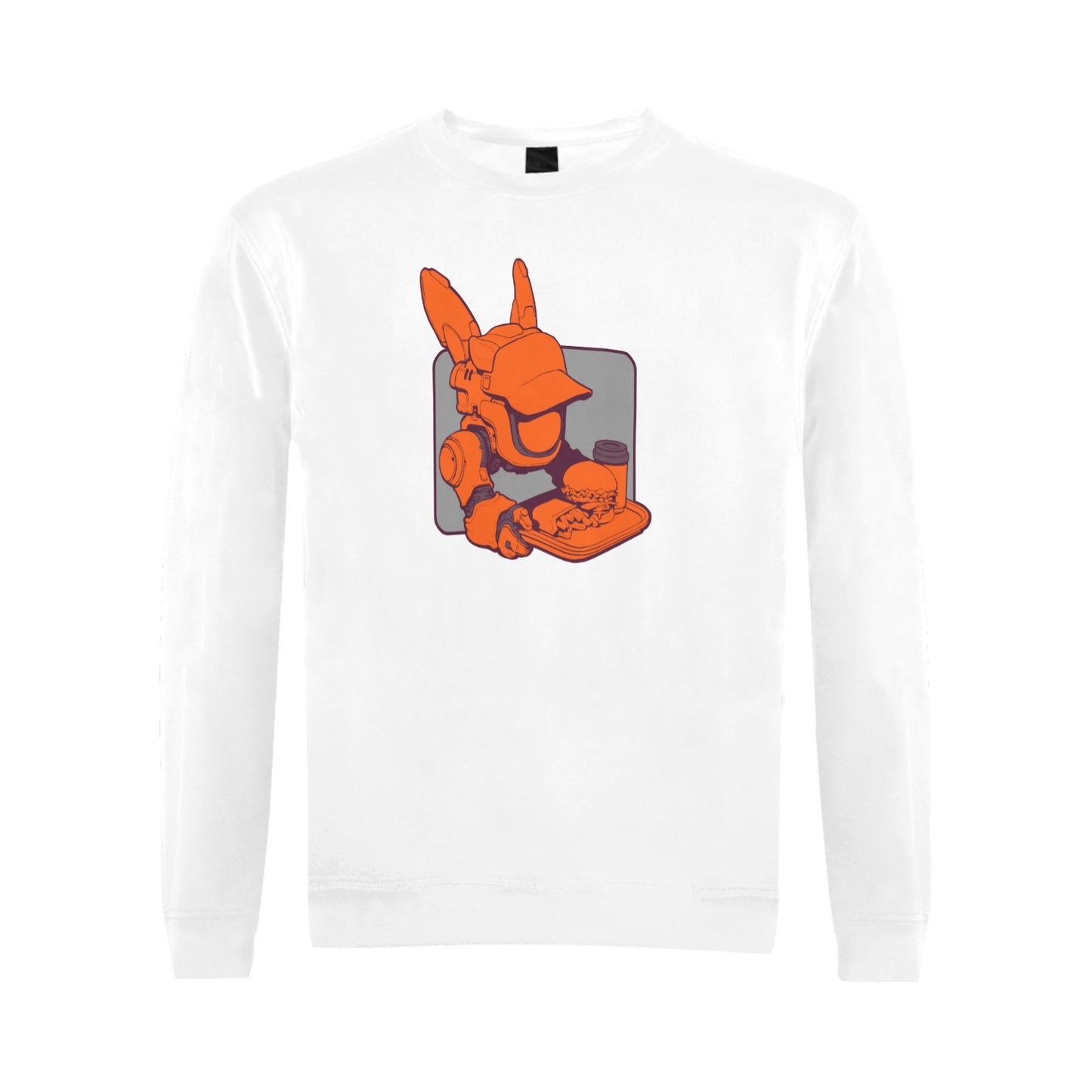 unisex white sweater ByteBot Orange All Over Print Crewneck Sweatshirt for Men (Model H18)