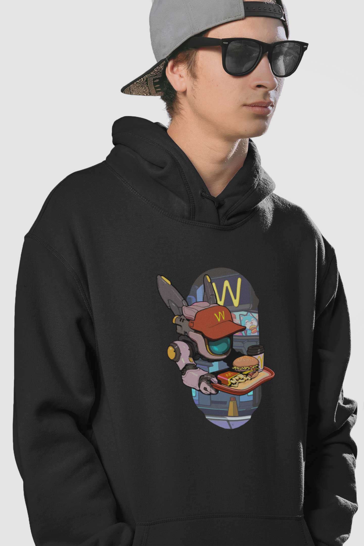 Youth Hoodie [ByteBot McDonalds capsule BG B6 ] (Model H13) (BW)