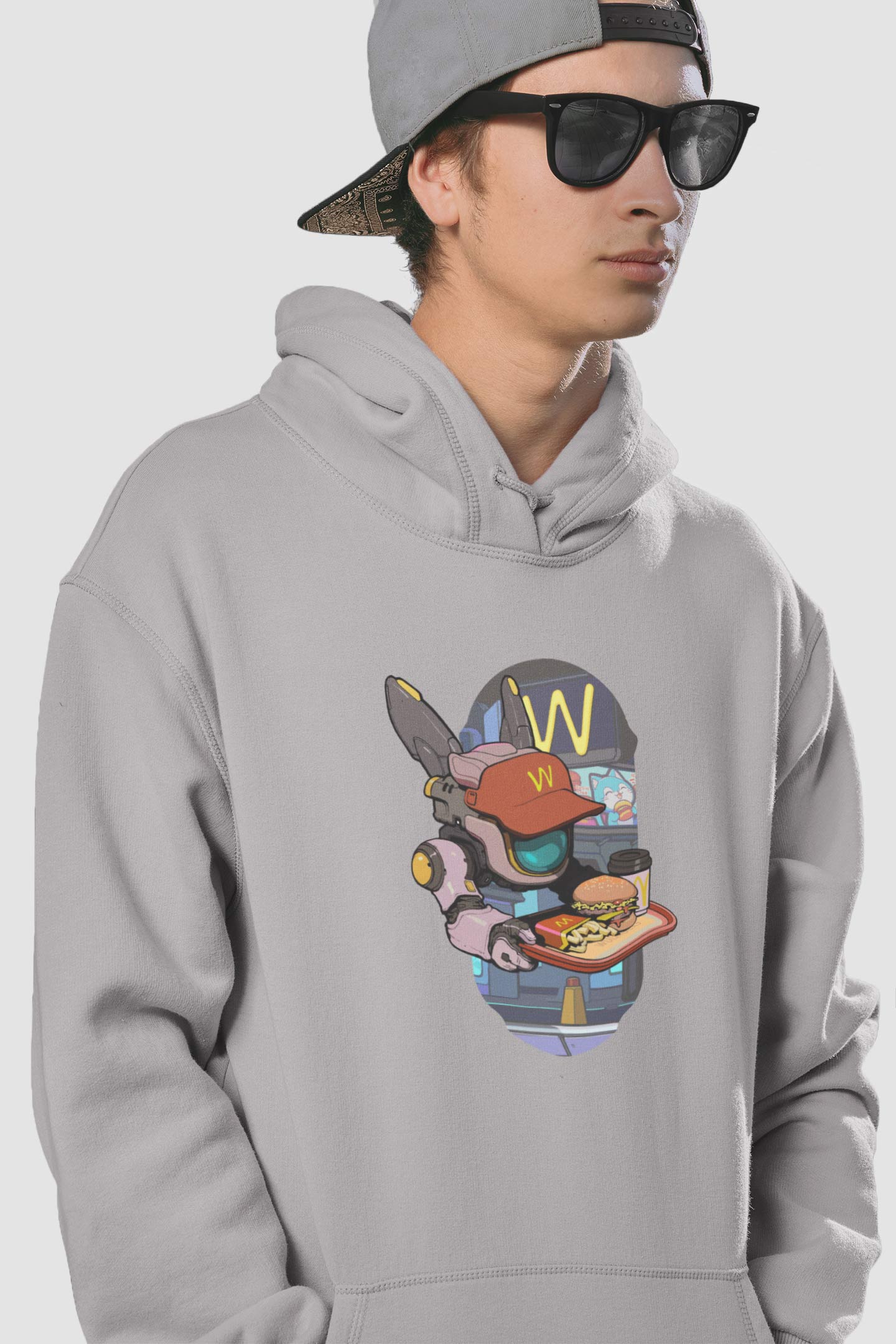 Youth Hoodie [ByteBot McDonalds capsule BG B6 ] (Model H13) (BW)