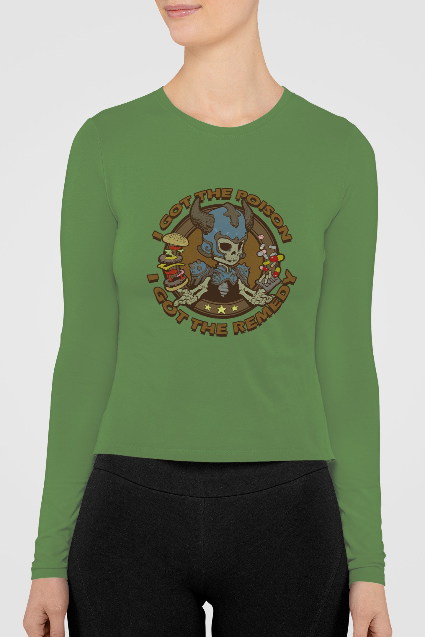 Women's Long Sleeve Shirt [I Got The Poison - Skelknight Blue]
