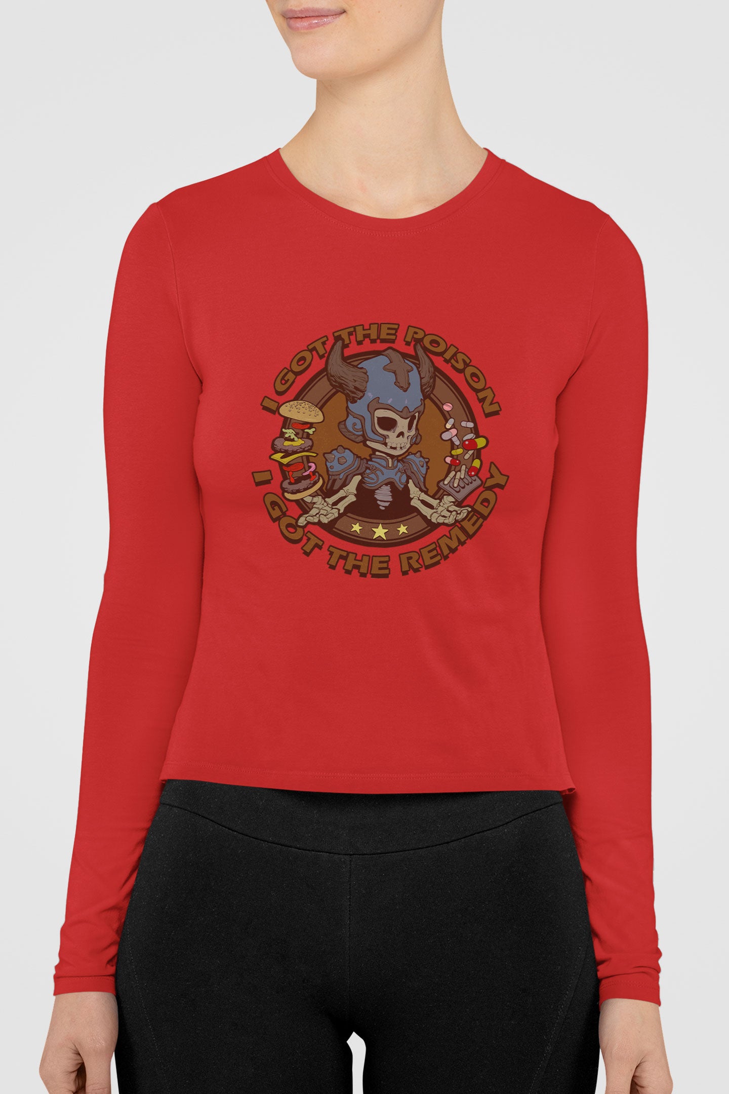 Women's Long Sleeve Shirt [I Got The Poison - Skelknight Blue]