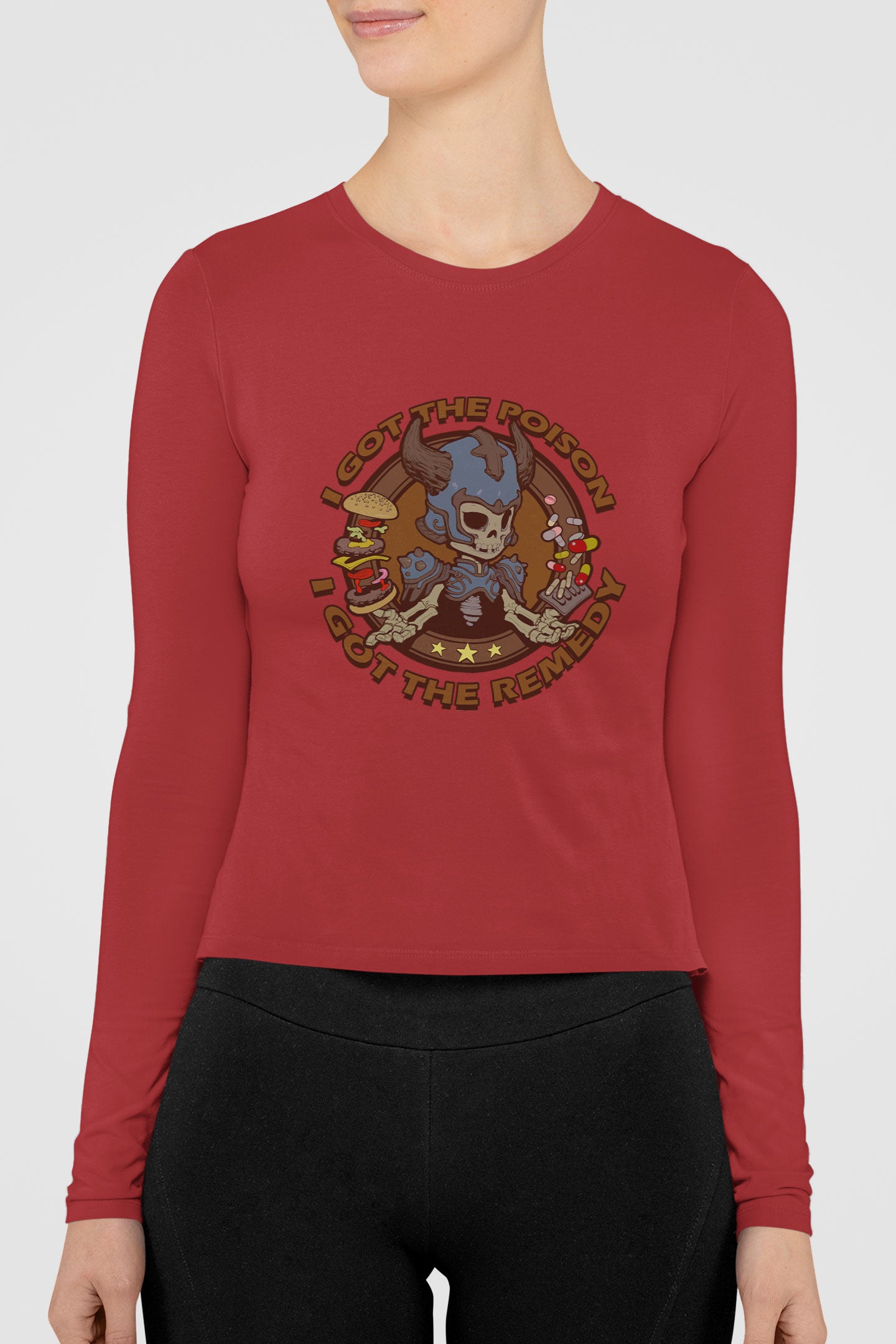 Women's Long Sleeve Shirt [I Got The Poison - Skelknight Blue]