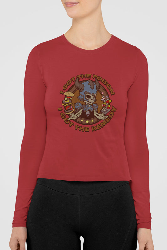 Women's Long Sleeve Shirt [I Got The Poison - Skelknight Blue]