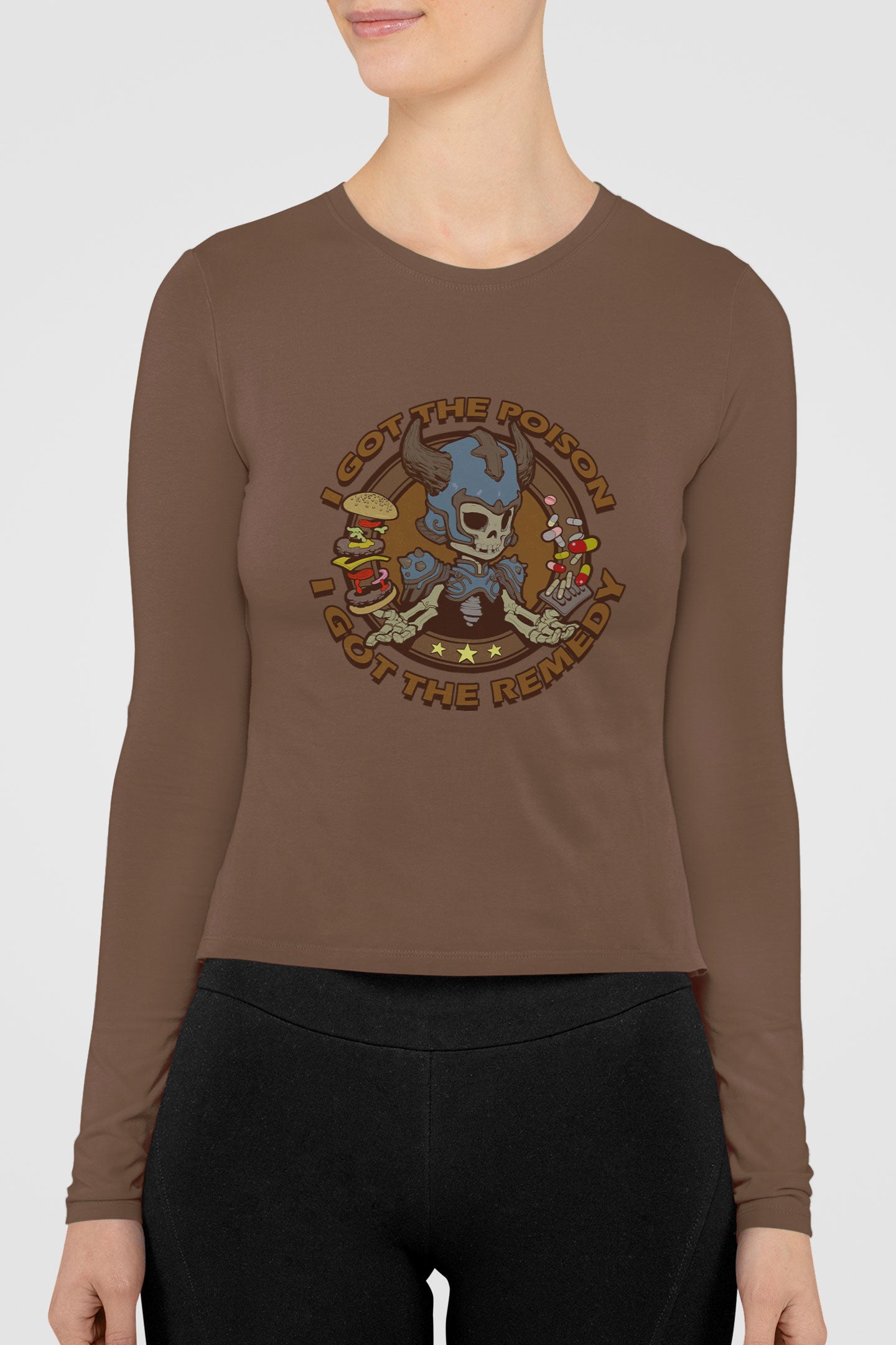Women's Long Sleeve Shirt [I Got The Poison - Skelknight Blue]