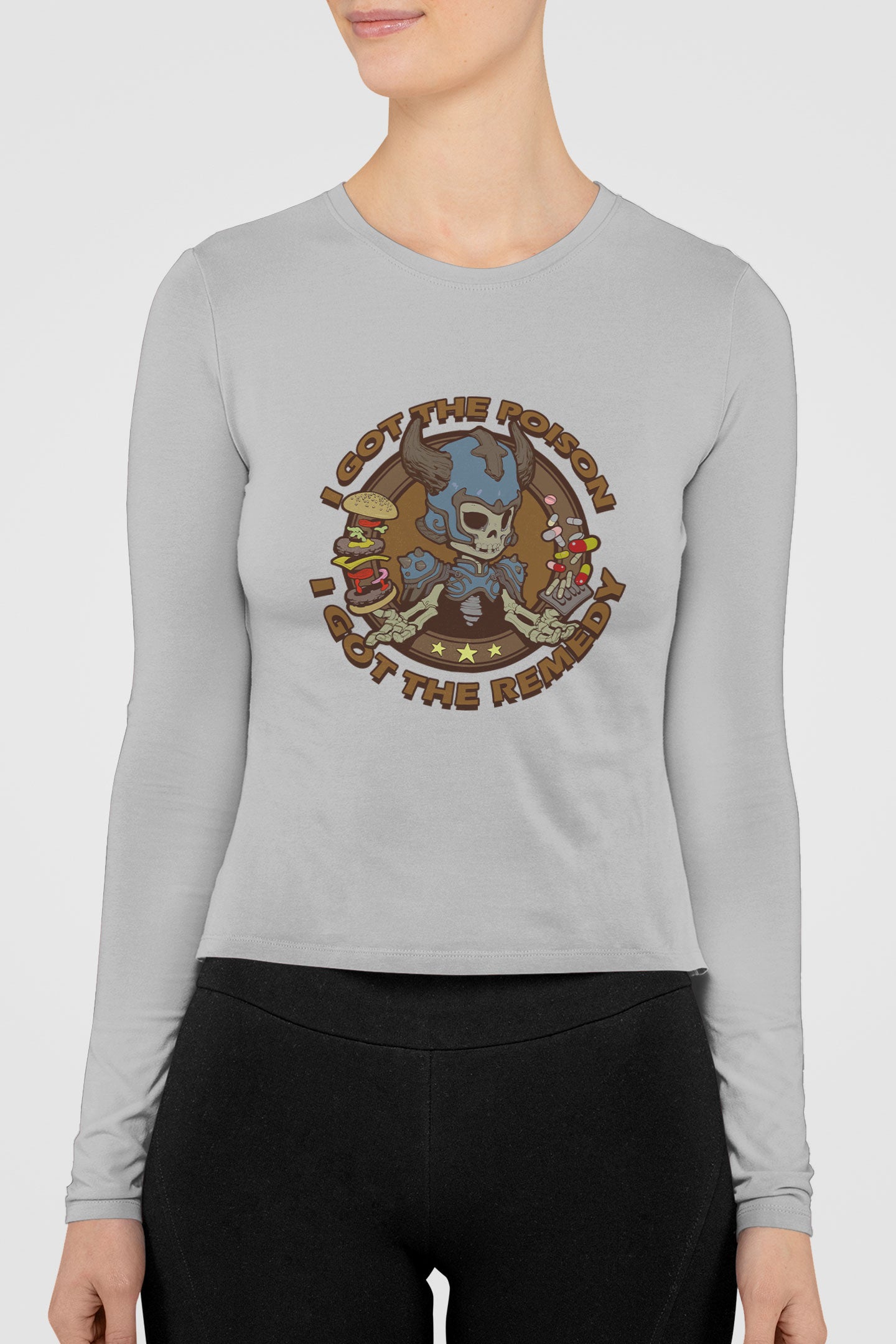 Women's Long Sleeve Shirt [I Got The Poison - Skelknight Blue]