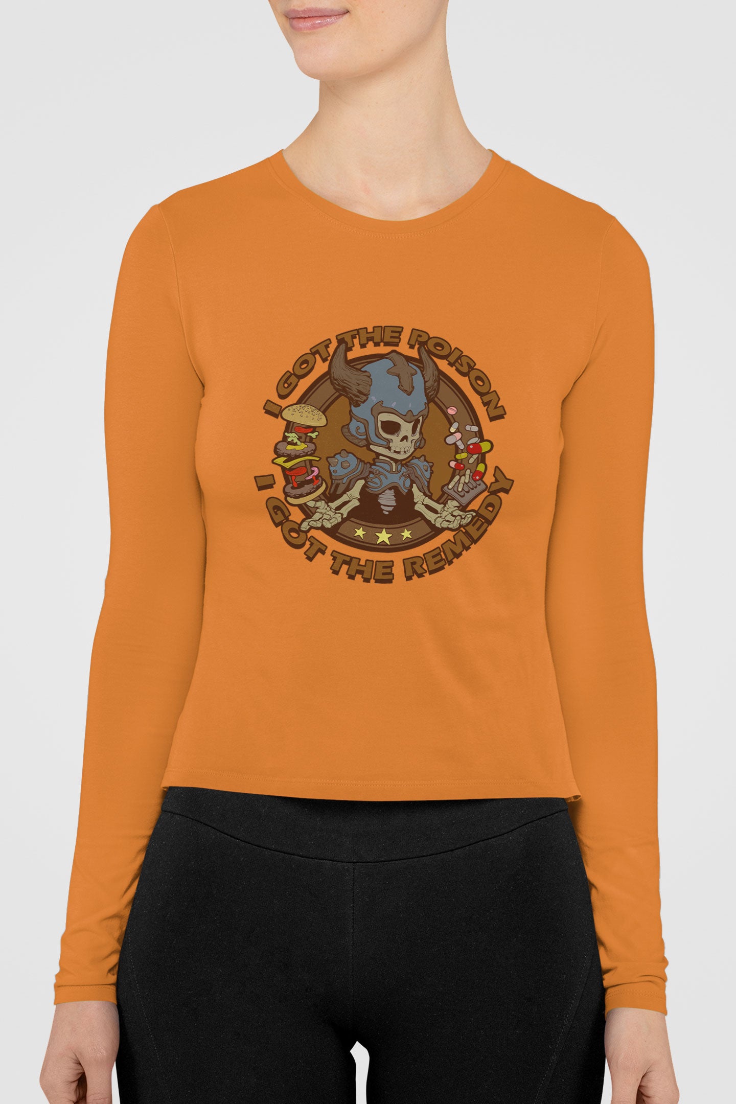 Women's Long Sleeve Shirt [I Got The Poison - Skelknight Blue]