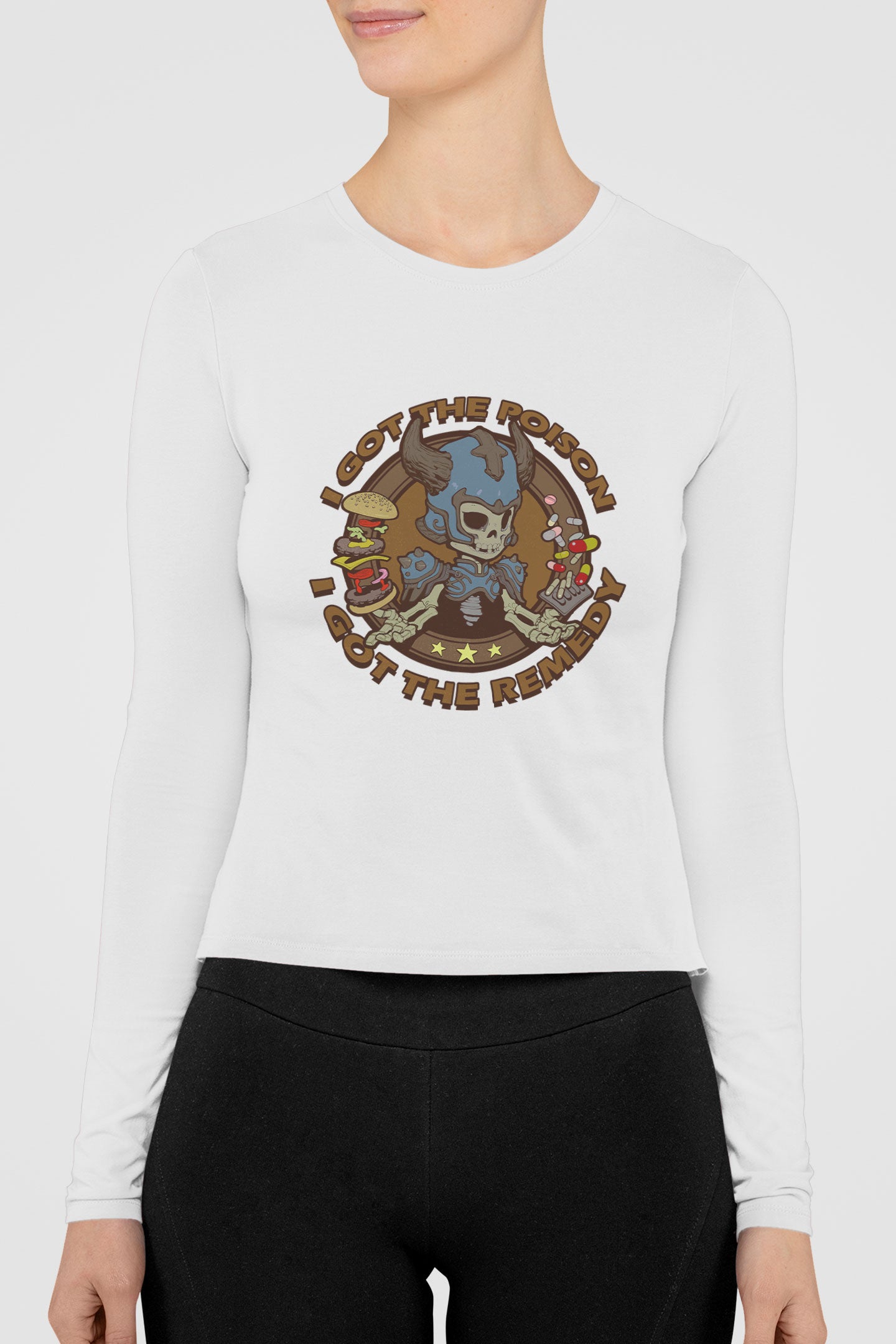 Women's Long Sleeve Shirt [I Got The Poison - Skelknight Blue]