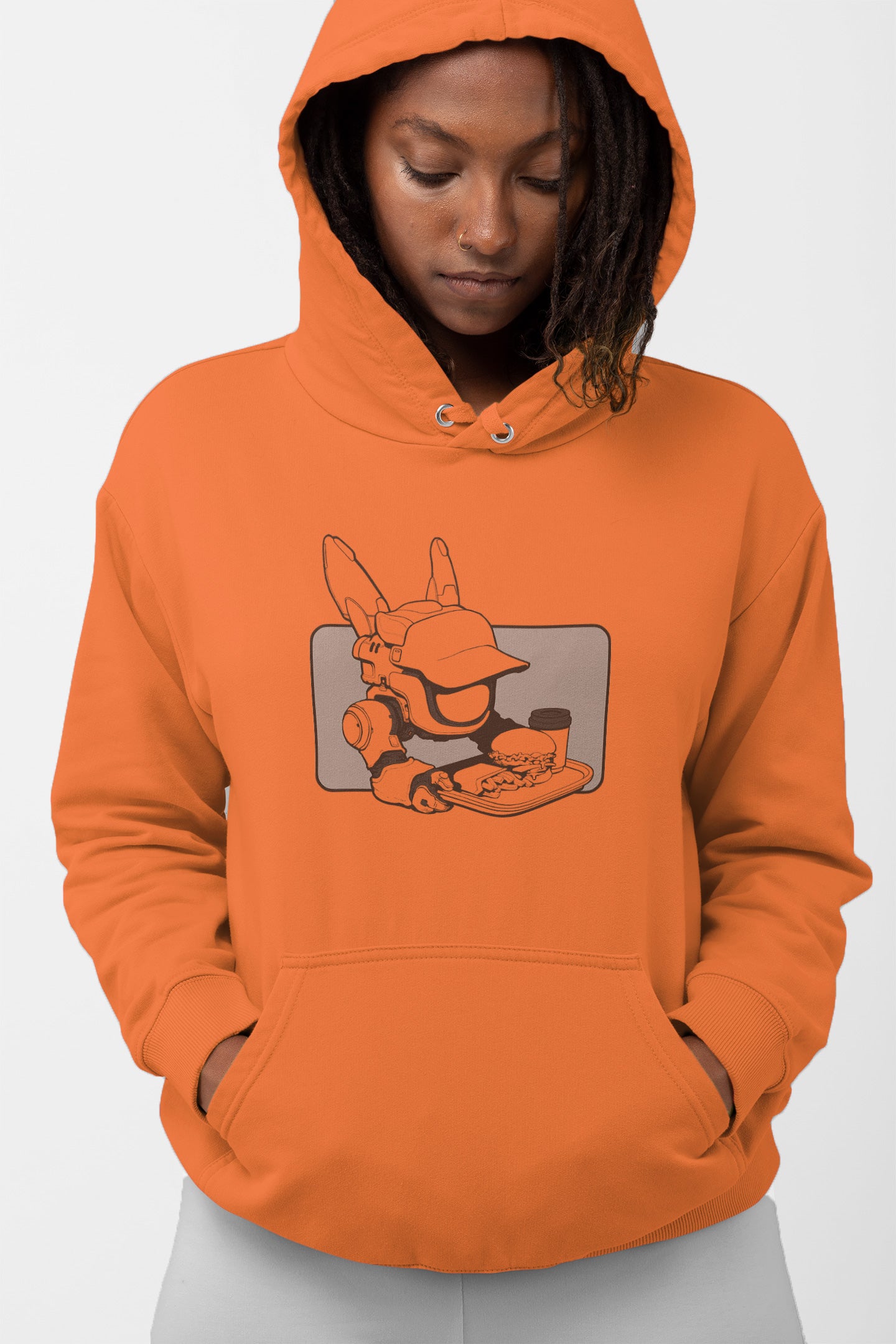 Adult Hoodie [ByteBot LineArt Rectangle BG]