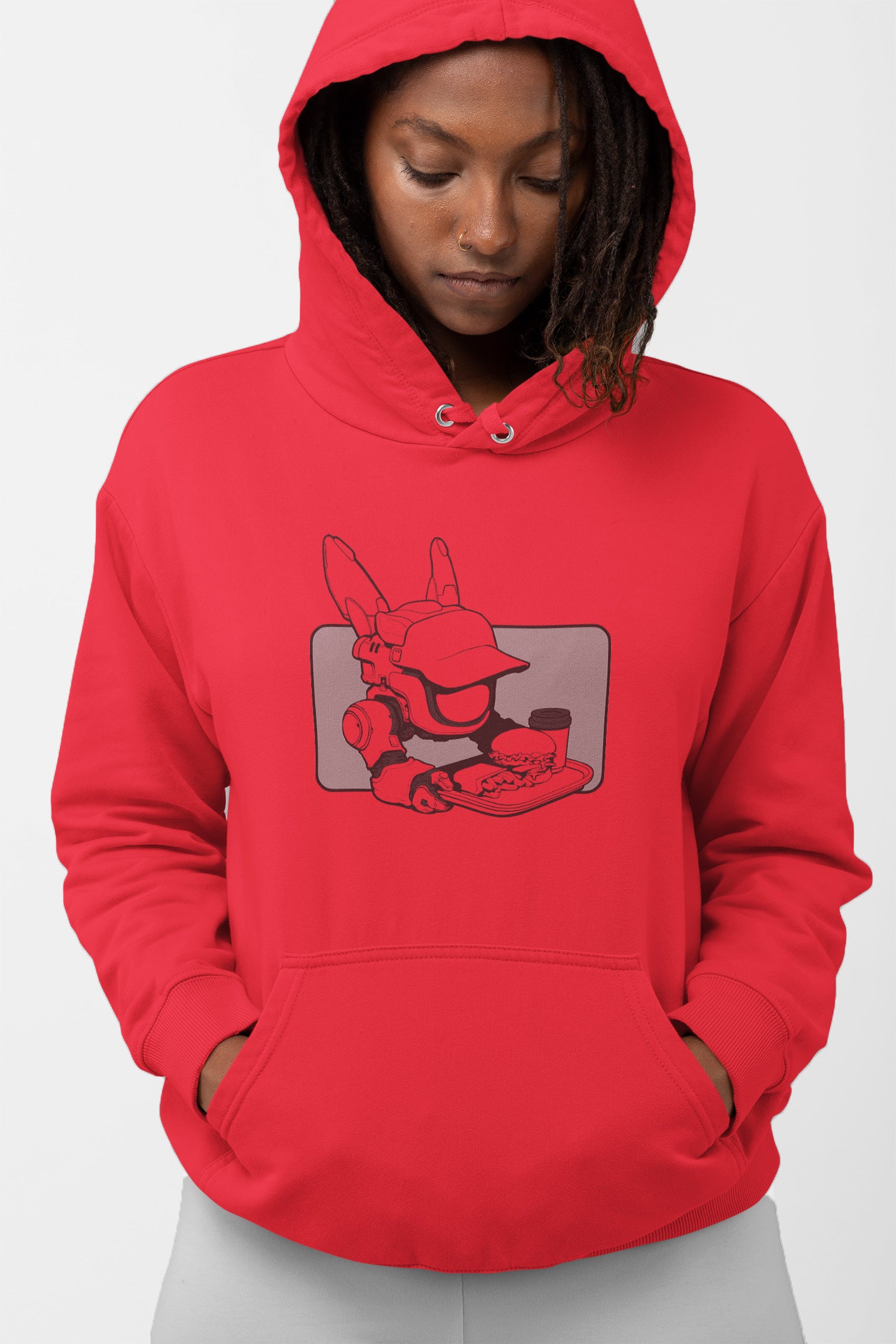 Adult Hoodie [ByteBot LineArt Rectangle BG]