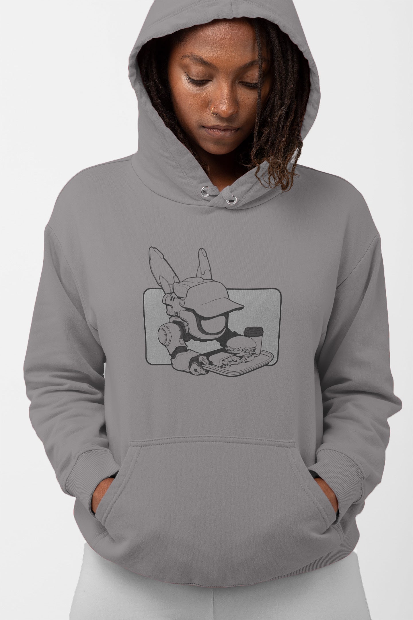 Adult Hoodie [ByteBot LineArt Rectangle BG]