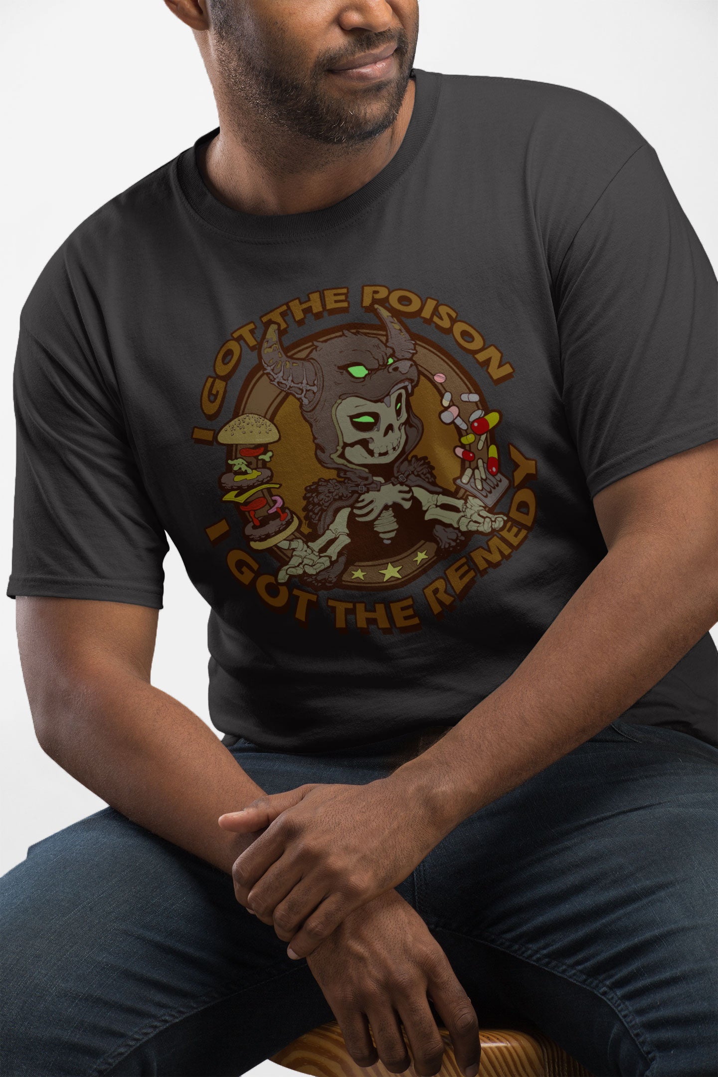 Men's T-shirt [I Got The Poison SkullWolfHead]