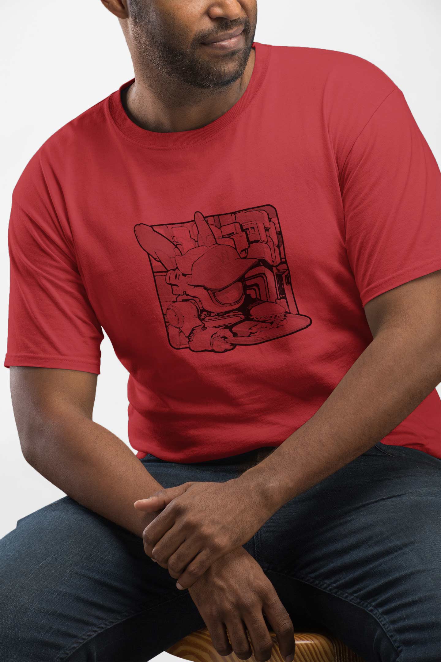 Men's T-shirt [ByteBot Square BG B&W]