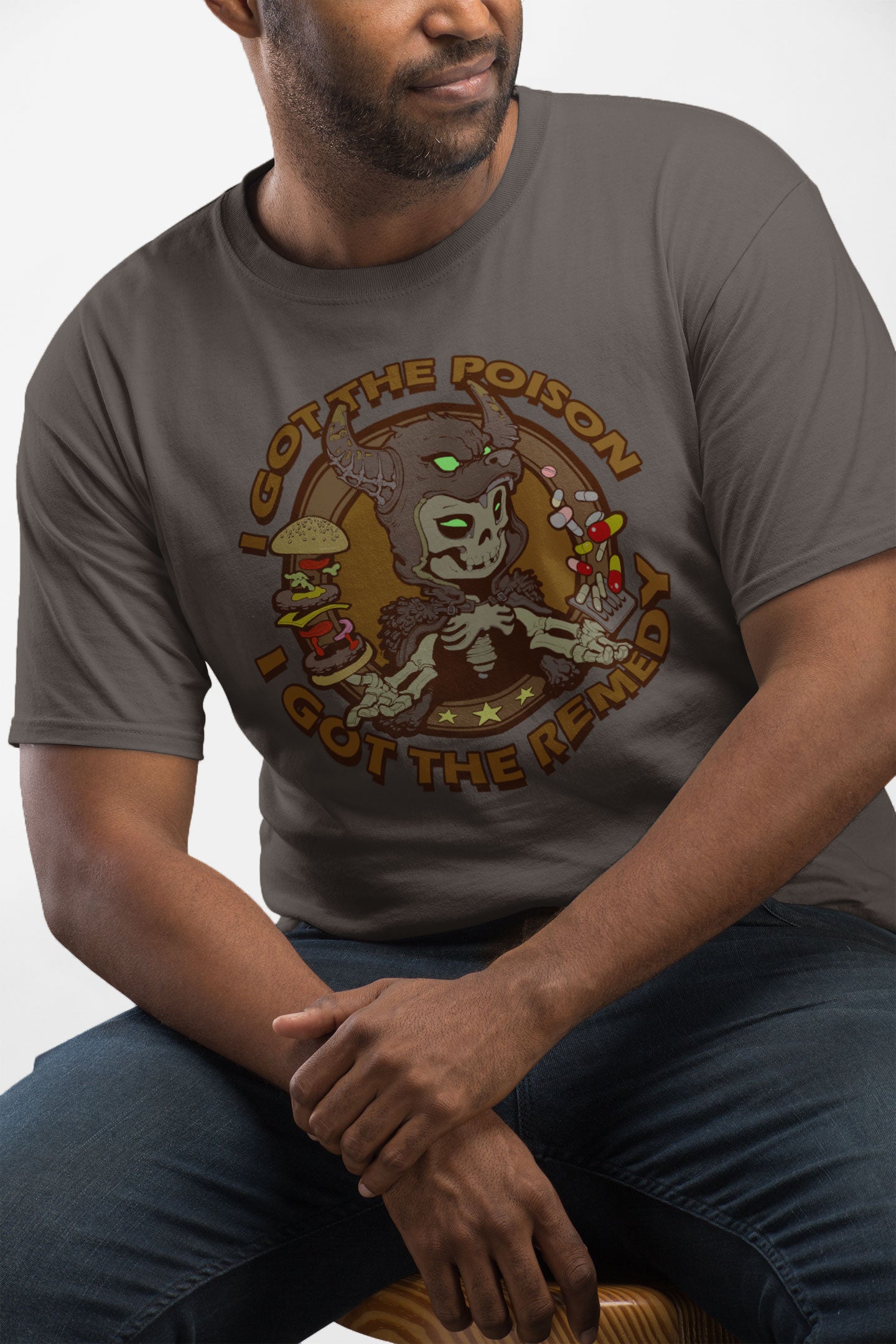 Men's T-shirt [I Got The Poison SkullWolfHead]