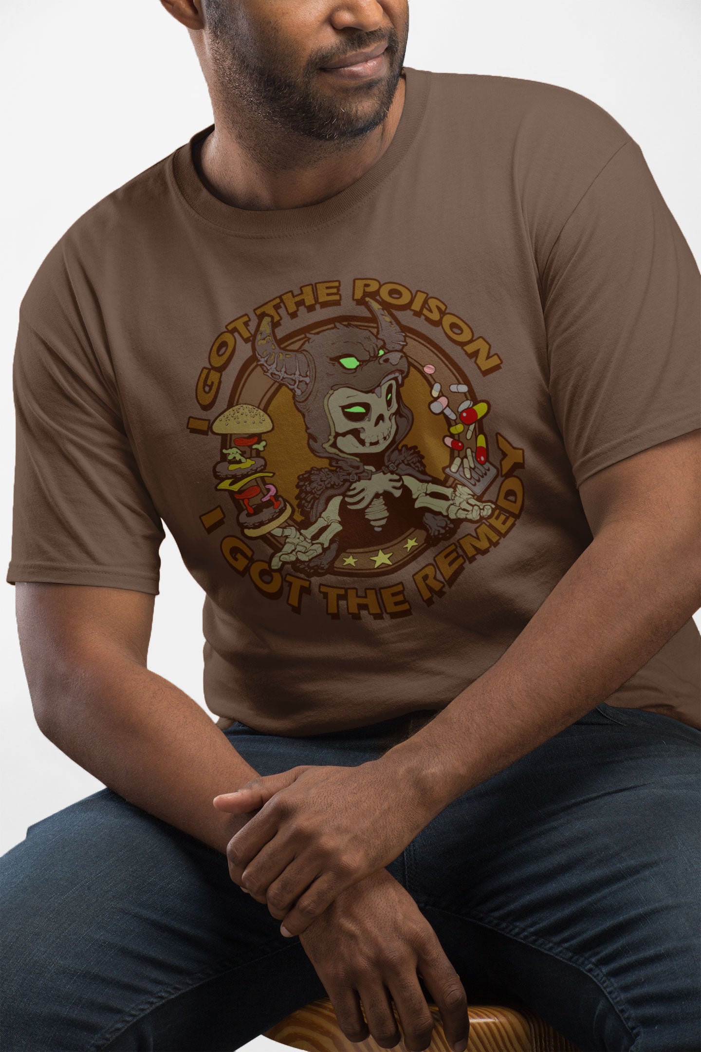 Men's T-shirt [I Got The Poison SkullWolfHead]
